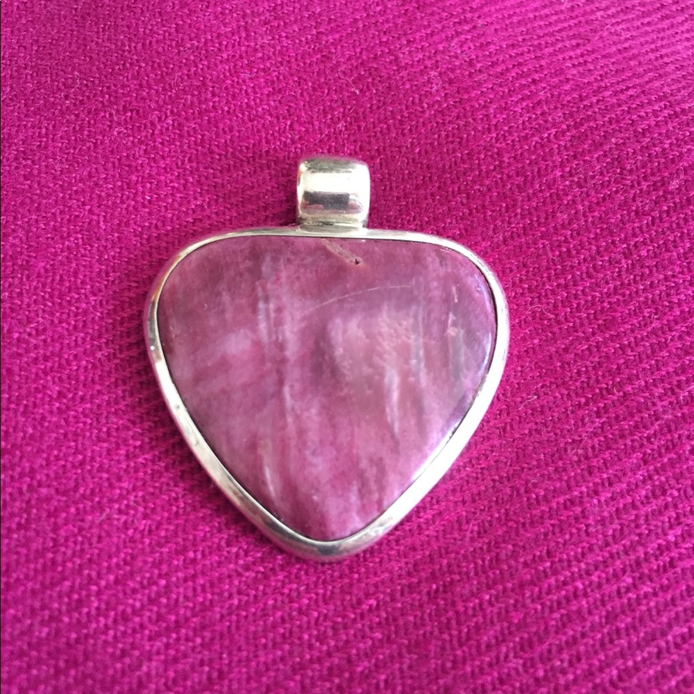 Sterling silver and stone heart pendant